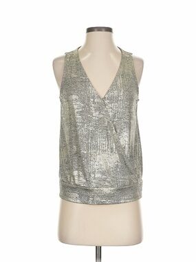 Anthropologie Metallic Wrap-Style V-Neck Tank Top